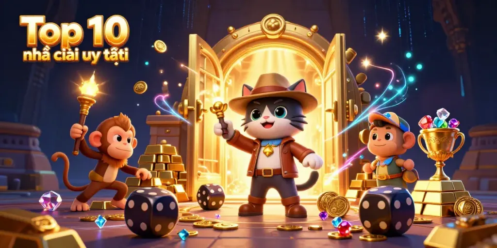 Engage with the Top 10 nhà cái uy tín scene showcasing vibrant, adventurous casino-themed elements.