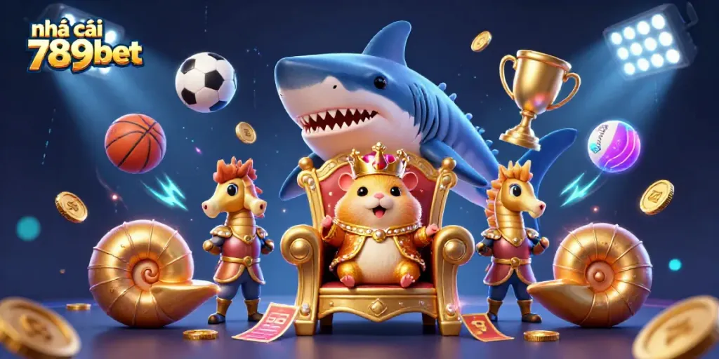 Experience thrilling gambling at nhà cái 789bet featuring dynamic sports betting elements and lively cartoon characters.
