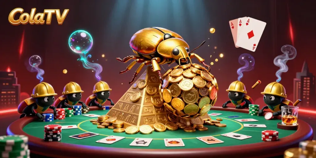 Experience live betting excitement with ColaTV showcasing rich visuals and high-stakes poker dynamics.