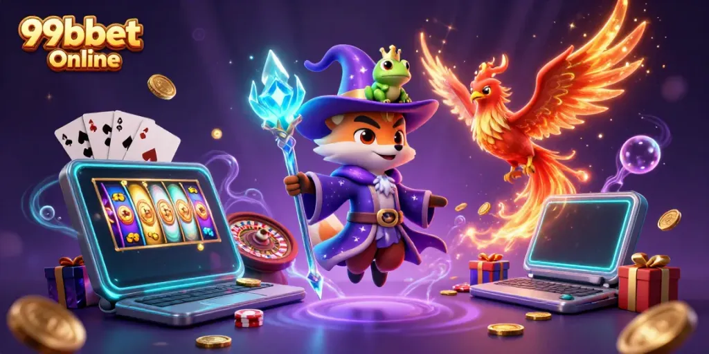 Play imaginative casino games at 99bbet Online with a wizard fox, phoenix, and magical elements.
