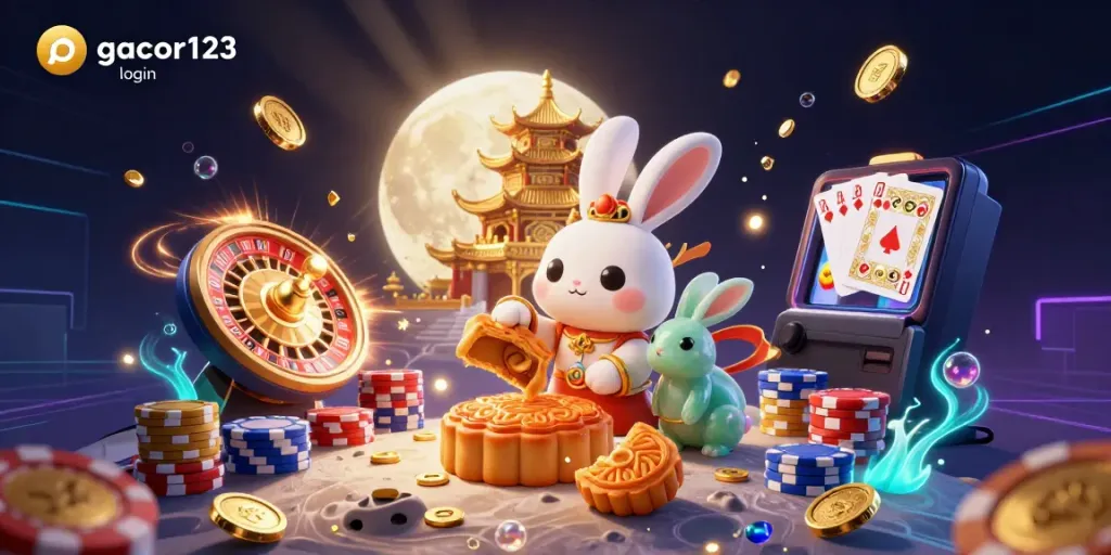 Engage with gacor123 login as the moon rabbit and jade companion unveil poker chips from mooncakes.