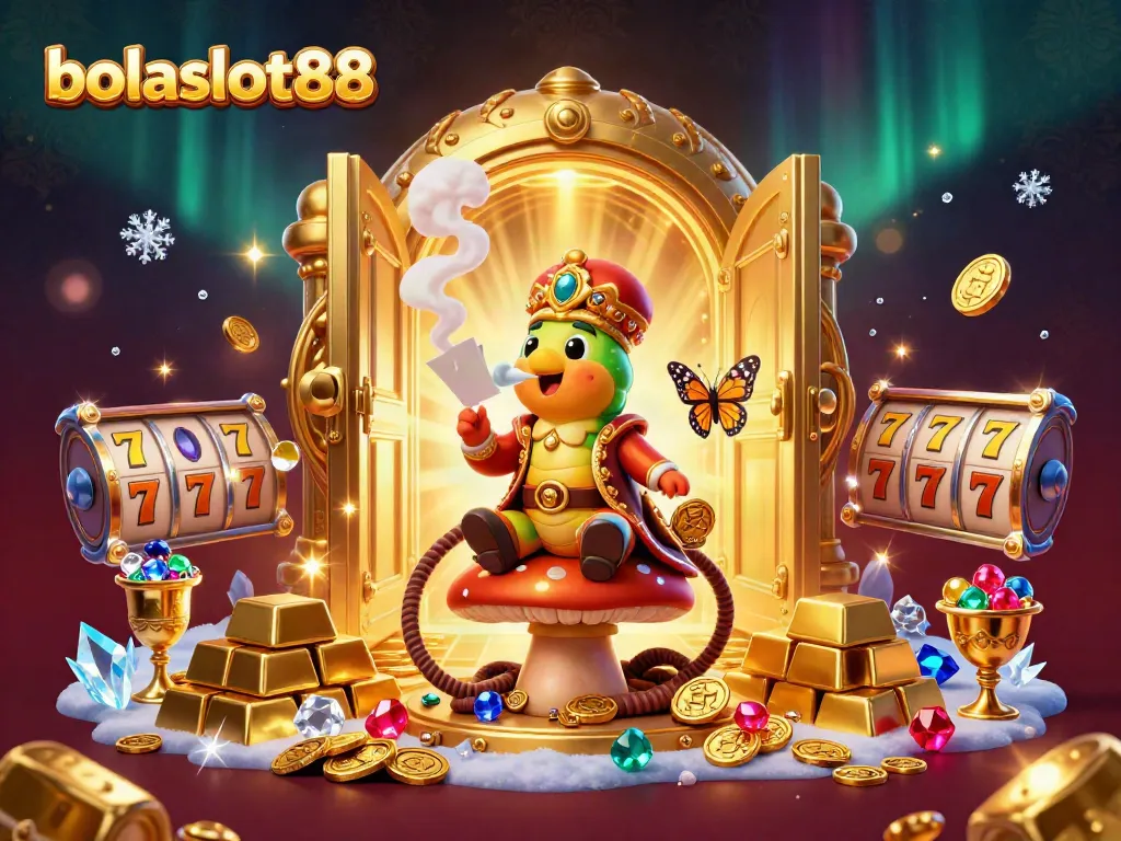 Experience the thrill of bolaslot88 with vibrant slot symbols and gold treasures in an immersive 3D scene.