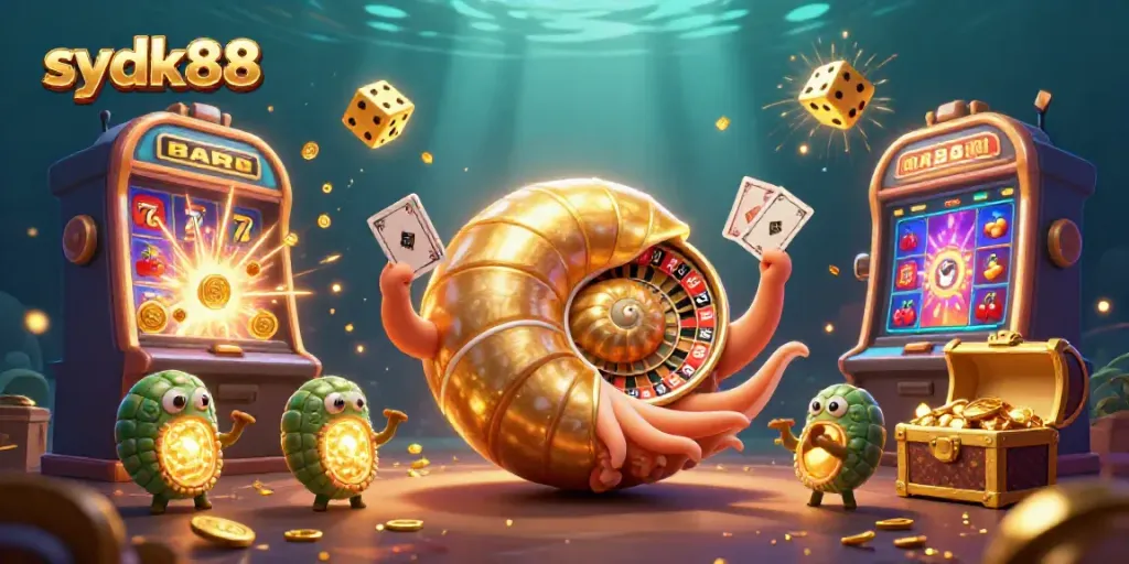 Experience the thrill of sydk88 with a vibrant nautilus-themed casino scene. Enjoy the excitement!